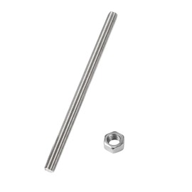 HiPicco Fully Threaded Rod M12 x 350mm 1.75mm Thread Pitch, 304 Stainless Steel Right Hand Threaded Rods Bar Studs for Furniture Machinery Assembly 【with Nuts】