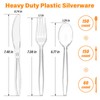 SIUQ 360 Count Heavy Duty Clear Plastic Silverware,Plastic Cutlery Set