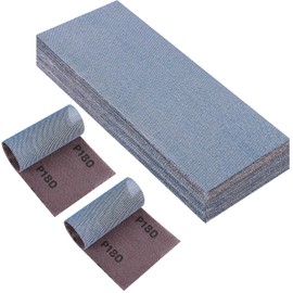 PMIQSA Pack of 25 Mesh Sanding Strips 115 x 230 mm , Professional Ceramic Sanding Grid, Sandpaper Grit 180, for Hand Sanders, Orbital Sander and Hand Sanding Block