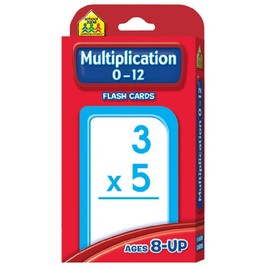 20 Pack SCHOOL ZONE PUBLISHING MULTIPLICATION 0-12 FLASH CARDS