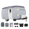 Fiberglass Travel Trailer Cover 7 Layers Breathable Waterproof Rip-Stop Camper