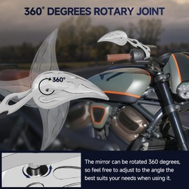 Motorcycle Mirrors for Handlebars - Chrome CNC Adjustable Motorcycle Rearview Mirrors for Harley Street Glide Electra Glide Sportster XL 883 1200 Road King V-Rod Softail Dyna 1982-2024