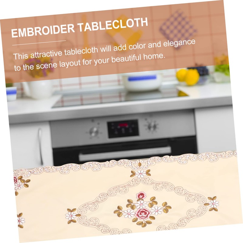LABRIMP 1pc Embroidery Tablecloth Dining Table Cover Stylish Decorative 60x120