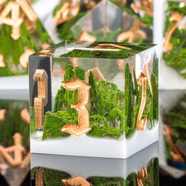 KERWELLSI Sharp Edge Resin DND Dice Set, Dungeons and Dragons Dice with Gifts Box, Mountain Forest D&D Dice, 7 Piece Role Playing Dice, RPG Polyhedral Dice Set, D and D Dice D20 D12 D10 D8 D6 D4