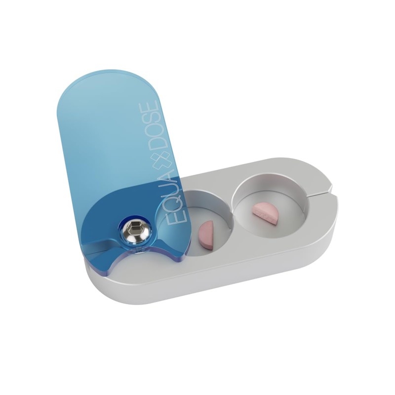 EQUADOSE Pill Splitter with Precision Aluminum Blades, Safely and Cleanly