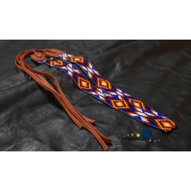 buybeaded Beaded Hat band Native American Style Southwestern Cowboy Rode Handmade Head/Hat Band Collection (Pattern 5)