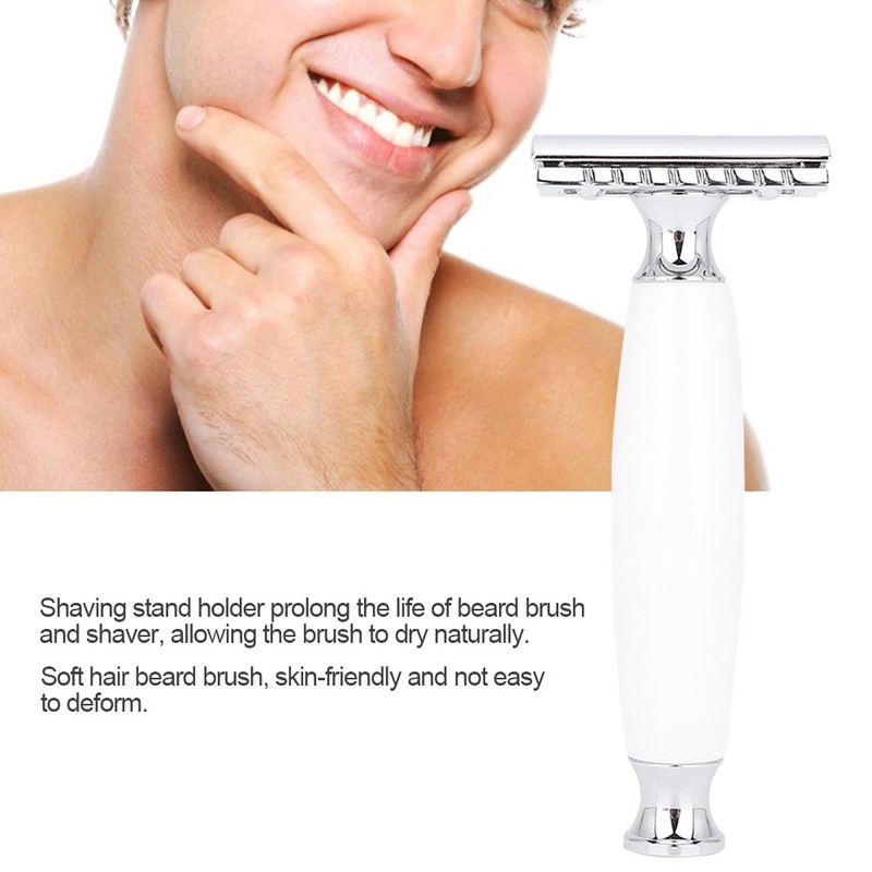 Men Retro Shaver Set Classic Razor Beard Brush Shaver Stand
