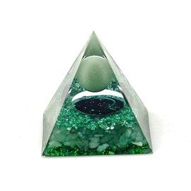 SEVNPRIME Unique Green Constellation Positive Energy Orgonite Pyramid Decoration Sagittarius Cat's Eye Stone Crystal Pyramid Ornaments for Office/Living Room/Bedroom/Yoga(Sagittarius)