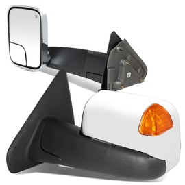 DNA Motoring TWM-012-T999-CH-AM Adjustable Powered Heated Towing Mirrors W/LED Turn Signal Compatible With 02-08 Ram 1500/03-09 Ram 2500 3500