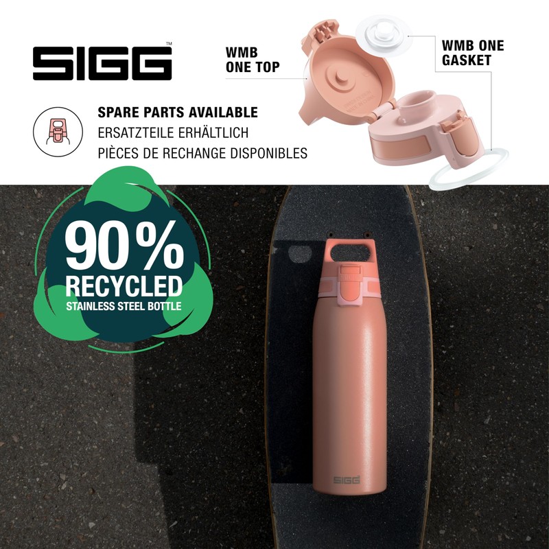 SIGG Stainless Steel Drinking Bottle, Shield ONE, Suitable for Carbonated