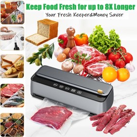 Vacuum Sealer Bags for Food - 200 Pack Precut Mixed Sizes (8"x12"+6"x10") | Commercial Grade BPA-Free | 6X Longer Freshness | Fits All Clamp Machines | For Food Storage, Meal Prep & Sous Vide