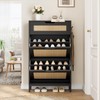 Jocoevol Rattan Shoe Cabinet Storage for Entryway with 2 Flip