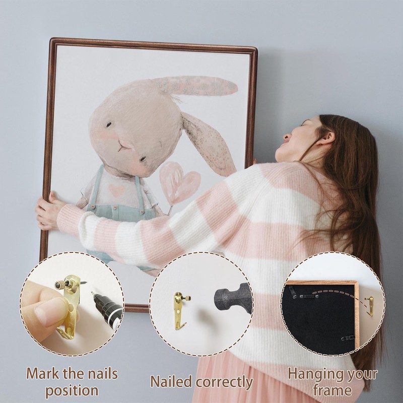 Gdfmsc 4x6 Picture Frame with Mat for 3x5, Natural Walnut