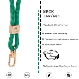 YOYOL Collar Key Chain Lanyard High Quality Collar Strap Holder for ID Card Keys Wallet for Men & Women Cool Neck Strap, 152 Emerald Green