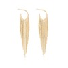 Gold Boho Linear Tassel Earrings for Women Exaggerated Long Fringe