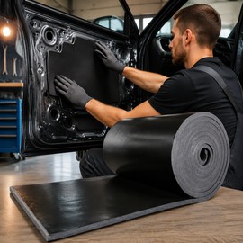 Self-Adhesive Rubber Foam Sound & Thermal Insulation Roll for Cars & DIY