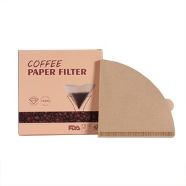 100PCS Coffee Filter Papers, Coffee Cone Paper Filters for Coffee Dripper (Brown 13.5x10cm)