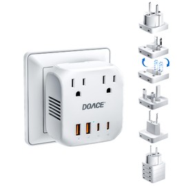 Upgraded 2000W Voltage Converter US to Europe for Hair Dryer - 220V to 110V Converter for European Travel, Power Converter Adapter Combo with 2 PD/QC & UK/AU/US/IT/European Travel Plug Adapters