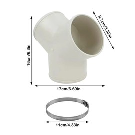 3 Way Duct Connector Duct Splitter for Exhaust ABS Duct Connector Fan Dryer Vent Hose Adapter Splitter 4 Inch Y Shape Fit for 4 Inch Hose (4 inch)