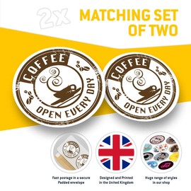 Vinyl Stickers (Set of 2) 25cm - Delicious Coffee Tea Cafe Restaurant #7147