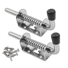 Litensh 5 Inch Spring Loaded Latch Pin, 304 Stainless Steel Sliding Barrel Bolt Door Lock for Barn Garage Shed Cabinet Trailer Hardware Latch 128mm Silver