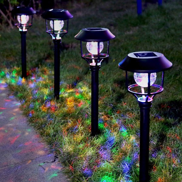 LE Solar Garden Lights, LED Pathway Lights Outdoor, Waterproof Solar Landscape Lights for Lawn, Patio, Yard, Garden, Walkway and More (RGB Multi-Colored), 6 Pack