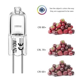 AHEVO G4 Halogen T3 10 Watt 140lm G4 Bi-Pin Bulb AC/DC12 Volt for Under Cabinet Puck Light, Chandeliers, Track Lighting, 10W 12V Warm White 2700K (12 Pack)