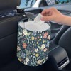 Darisoco Floral Leaf Car Garbage Can Mini Car Trash Bin