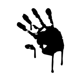 DOOMSDAYDECALS Bloody Handprint - Black Vinyl Decal for Car Window, Exterior (5 Inch)