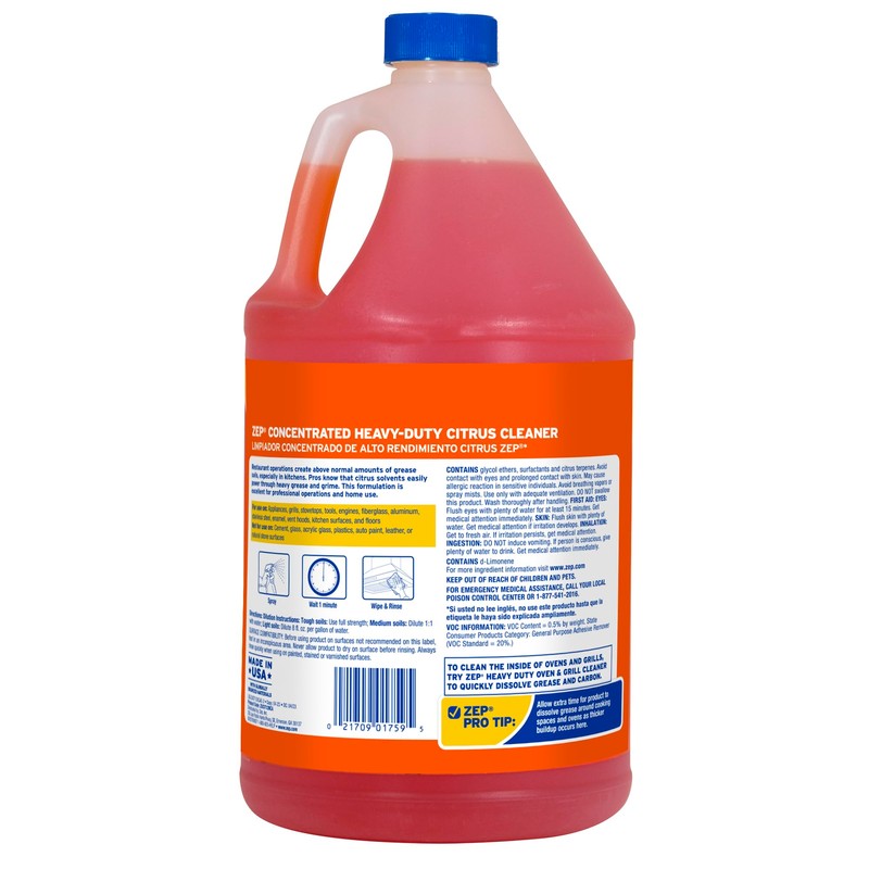 Zep Heavy-Duty Citrus Cleaner and Degreaser - 1 Gallon -