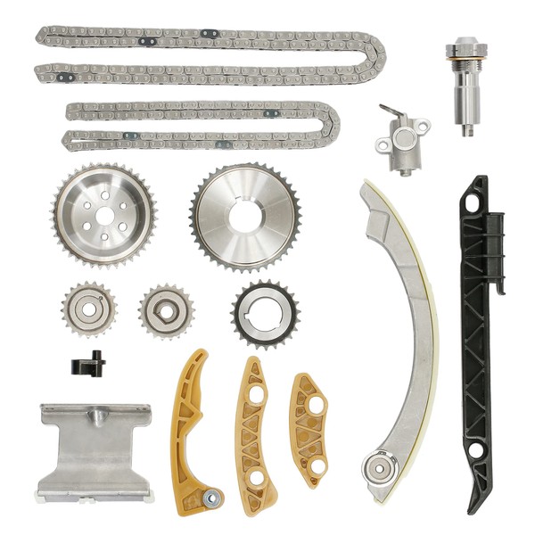 Timing Chain Kit with Tensioner Guide Rail Crank Sprocket Balance