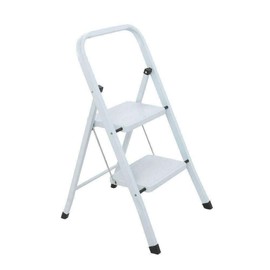 FGHV Portable 2 Step Ladder Folding Step Stool White Step Ladder Telescoping Ladder Ladders for Home Extension Ladder Gadgets for Home Attic Stairs Step ladders Collapsible Ladder