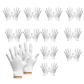 Cosymate 24 x 100% Cotton Gloves - White Gloves - Moisturising Gloves - Soft Textile Gloves - Fabric Gloves for Hand Masks, Eczema, Beauty