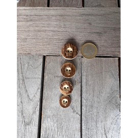 10 Stück braun Kunststoff Knöpfe Hirschhorn Optik Imitat 2 Loch 15mm, 18mm, 20mm oder 22mm (20mm)