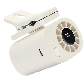 Tileu Small Clip on Fan Portable USB Mini Fan 2025 Upgrade,0-100 Speed Adjustment, Rechargeable Personal With LED Display for Umbrella,Desk,Dorm,Camping,Stroller,Golf,Gym,Beach Travel Outdoors-White