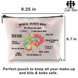 Brain Makeup Bag Nurse Grad Gift Medical Student Brain Anatomical Brain Basic Medical Care Provider Gift (Medical Student Brain)