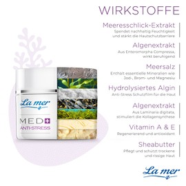 La mer MED+ Anti-Stress Rich Night Cream - Face Cream with Vitamin A and E & Shea Butter - For Stressed and Irritated Skin - 50 ml