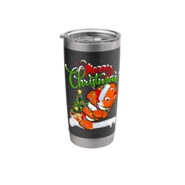 Xmas Tree Lighting Santa Hat Clown Fish Christmas Stainless Steel Insulated Tumbler