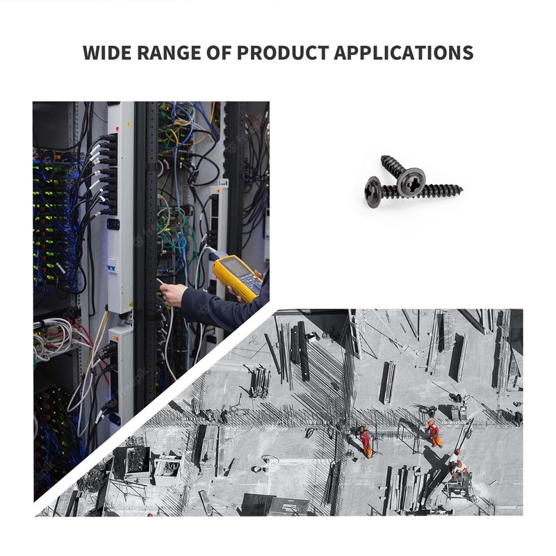 QOOSIKICC 370 Pieces Self Tapping Screws Assortment Set, Phillips Flat