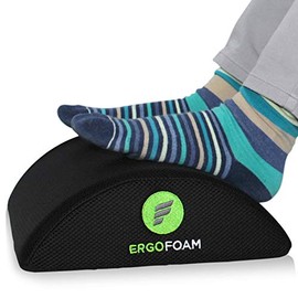 ErgoFoam Foot Rest Under Desk (Mesh) - Premium Under Desk Footrest - Desk Foot Rest for Lumbar, Back, Knee Pain - Foot Stool Rocker (Black)