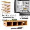 BAMBOO LAND Large bamboo cutting board with 4 trays/drawers/container and