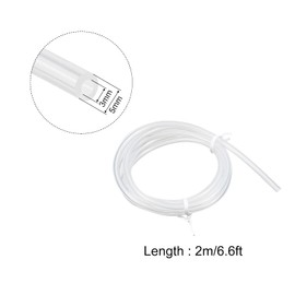 Rebower Silicone Tubing Flexible Silicone Tube, [for Pump Water Transfer, Fish Tank, Aquarium] - 1/8"x3/16"/6.6ft/Clear