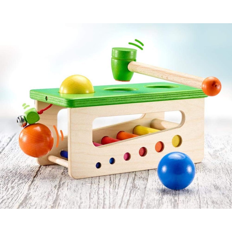 Selecta 62017 Battino wooden punch game, 22 cm, multi-coloured