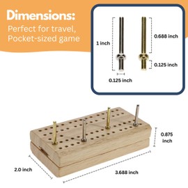 WE Games Wooden Folding Travel Cribbage Board with Metal Pegs, Small Size for Easy Travel