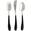 Cutipol Alice Set, Black/Matte Silver, Children's Cutlery Set, Ribbon Wrapping,