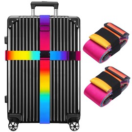 XioioiX Luggage Straps for Suitcases TSA Approved Easy Pack Organized Suitcase Strap, Luggage Strap, Luggage Belt Strap, Bag Straps for Luggage. Buckle Straps Travel Accessories (Colorful)