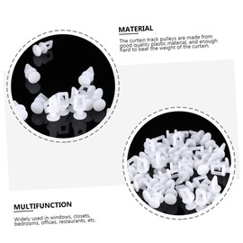 Operitacx 3 Sets Curtain Roll, Curtain Track Track Pulleys Roller Shutters Made of Plastic Curtain Roller with Hooks for Home Curtain Plastic White 200 Pieces x 3