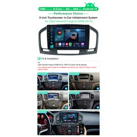 ASURE Android Car Stereo Radio for Buick Regal 2009-2013,9 inch 8Core 4+64GB Car in-Dash GPS Navigation Head Unit with Wireless Carplay,Android Auto,1280x720 Touchscreen Multimedia Player