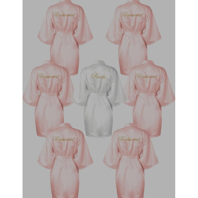 Kimono Bride White | Bridesmaid Pink | Robe Short |