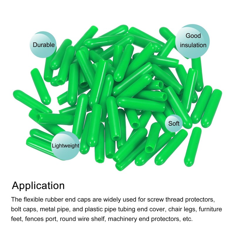 TA-VIGOR 200Pcs Rubber End Caps, 2mm ID Round Flexible Screw